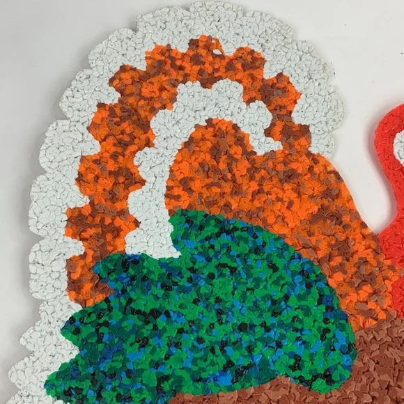 Vintage Melted Popcorn Wall Decoration Thanksgiving Large Turkey Collectible